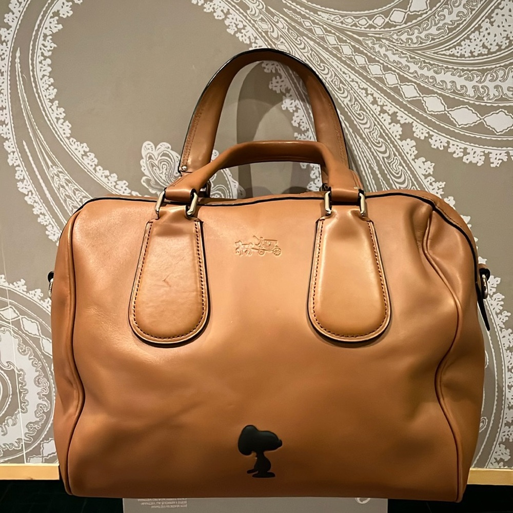 Coach x Peanuts Brown Leather Satchel